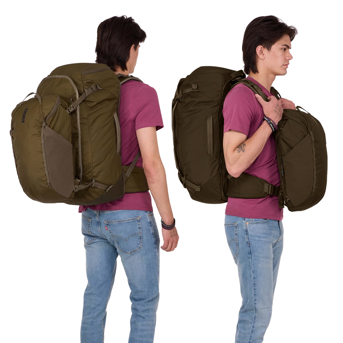 Рюкзак туристический Thule Landmark Travel Pack 70L TLPM270DKH / 3205318 (хаки) — фото 6