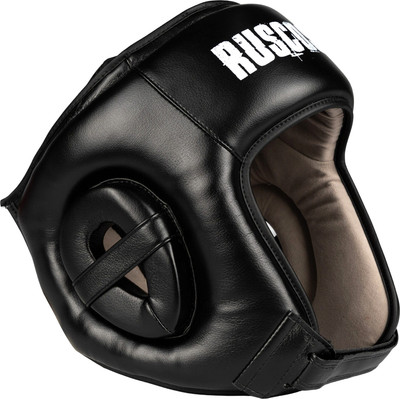 Боксерский шлем RuscoSport Усиленный с закрытым верхом (XL, черный) -