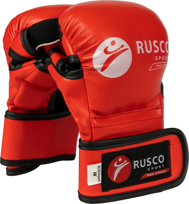 Перчатки для единоборств RuscoSport к/з (XL, красный) -