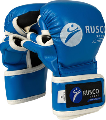 Перчатки для единоборств RuscoSport к/з (XL, синий) -