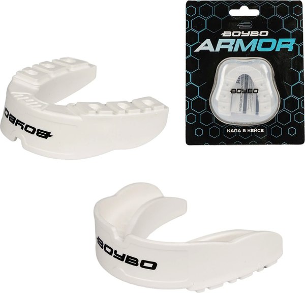 Боксерская капа BoyBo Armor MD255 Premium одночелюстная (белый)