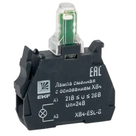 Лампа сигнальная EKF XB4 сменная c основанием / XB4-ESL-G (зеленый)