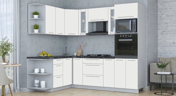 Купить Кухонный гарнитур Интерлиния Мила Пластик 1.68x2.4 LV в Бобруйске