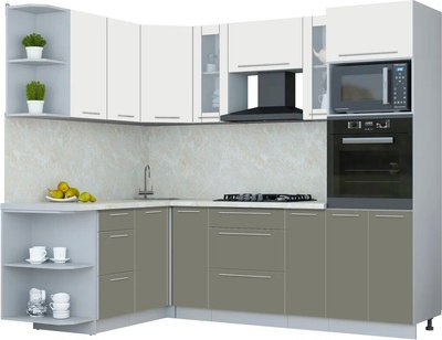 

Кухонный гарнитур, Мила Пластик 1.68x2.4 LV