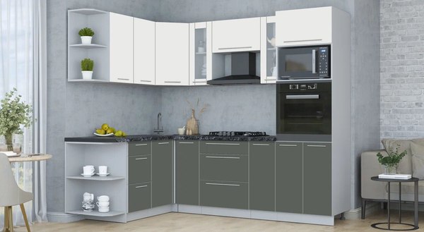 Купить Кухонный гарнитур Интерлиния Мила Пластик 1.68x2.4 LV в Бобруйске