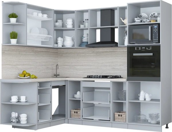 Купить Кухонный гарнитур Интерлиния Мила Пластик 1.68x2.4 LV в Бобруйске