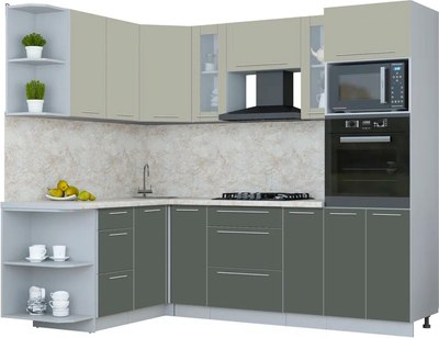 

Кухонный гарнитур, Мила Пластик 1.68x2.4 LV