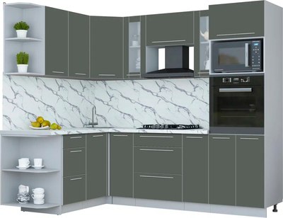 

Кухонный гарнитур, Мила Пластик 1.68x2.4 LV