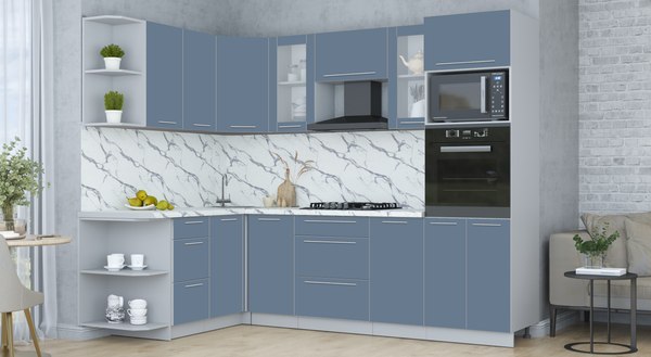 Купить Кухонный гарнитур Интерлиния Мила Пластик 1.68x2.6 LV в Бобруйске