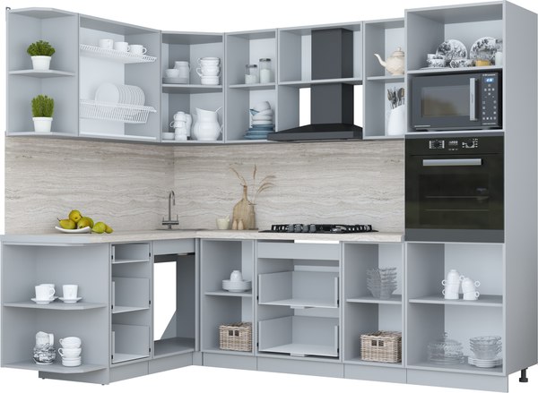 Купить Кухонный гарнитур Интерлиния Мила Пластик 1.68x2.6 LV в Бобруйске