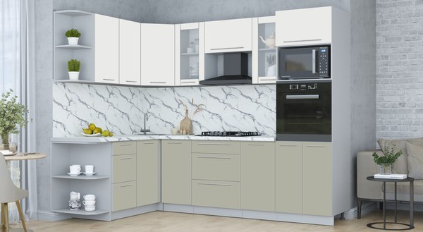 Купить Кухонный гарнитур Интерлиния Мила Пластик 1.68x2.6 LV в Бобруйске