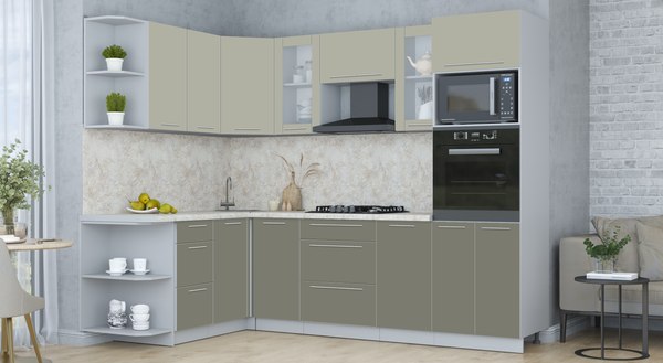 Купить Кухонный гарнитур Интерлиния Мила Пластик 1.68x2.6 LV в Бобруйске