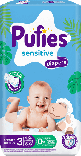 Подгузники детские Pufies Sensitive Midi 6-10кг (96шт)