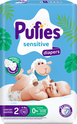 Подгузники детские Pufies Sensitive Mini 4-8кг (70шт) - 
