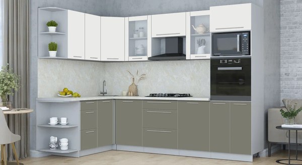 Купить Кухонный гарнитур Интерлиния Мила Пластик 1.68x2.8 LV в Бобруйске