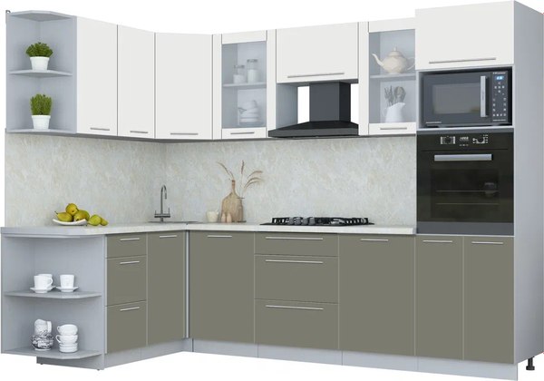 Кухонный гарнитур Интерлиния Мила Пластик 1.68x2.8 LV