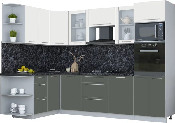 Кухонный гарнитур Интерлиния Мила Пластик 1.68x2.8 LV