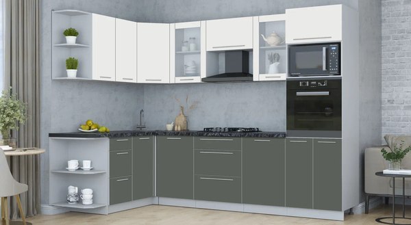 Купить Кухонный гарнитур Интерлиния Мила Пластик 1.68x2.8 LV в Бобруйске