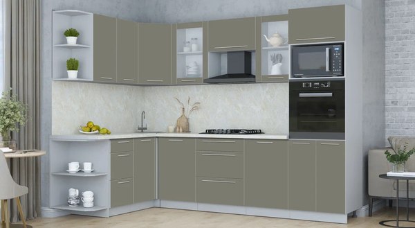 Купить Кухонный гарнитур Интерлиния Мила Пластик 1.68x2.8 LV в Бобруйске