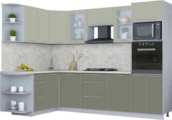Кухонный гарнитур Интерлиния Мила Пластик 1.68x2.8 LV