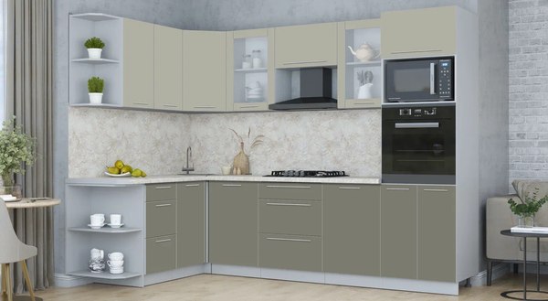Купить Кухонный гарнитур Интерлиния Мила Пластик 1.68x2.8 LV в Бобруйске