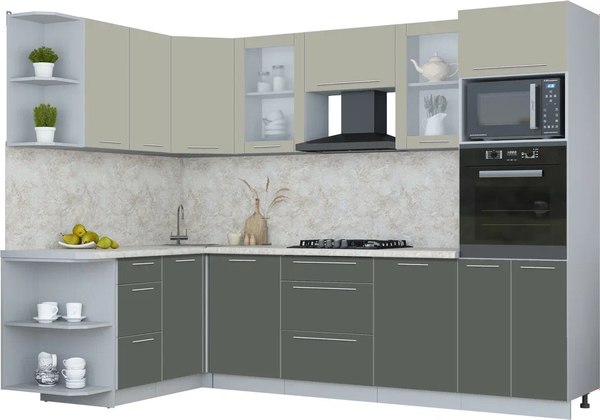 Кухонный гарнитур Интерлиния Мила Пластик 1.68x2.8 LV