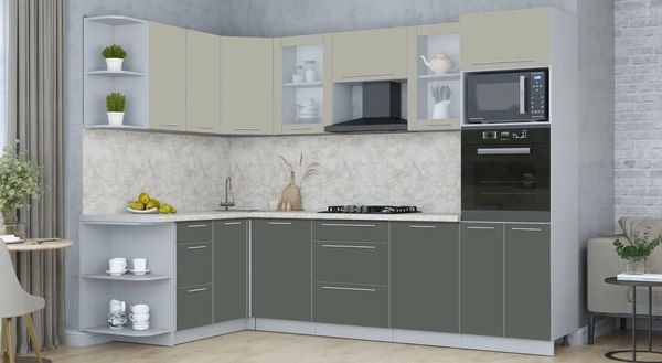 Купить Кухонный гарнитур Интерлиния Мила Пластик 1.68x2.8 LV в Бобруйске