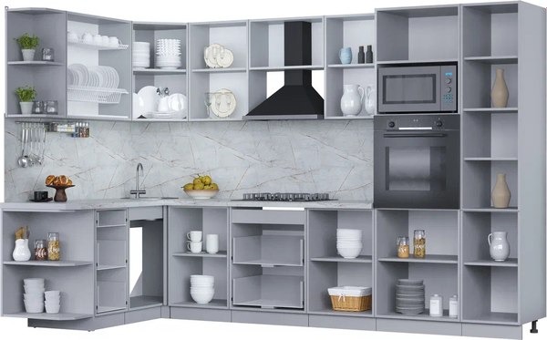 Купить Кухонный гарнитур Интерлиния Мила Пластик 1.68x3.2 LV в Бобруйске