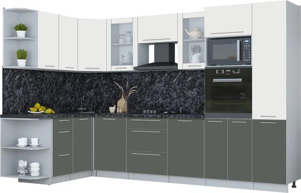 Кухонный гарнитур Интерлиния Мила Пластик 1.68x3.2 LV