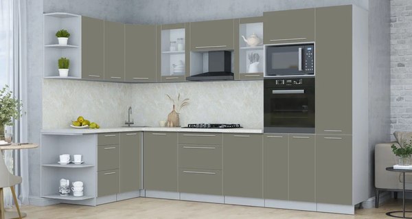 Купить Кухонный гарнитур Интерлиния Мила Пластик 1.68x3.2 LV в Бобруйске
