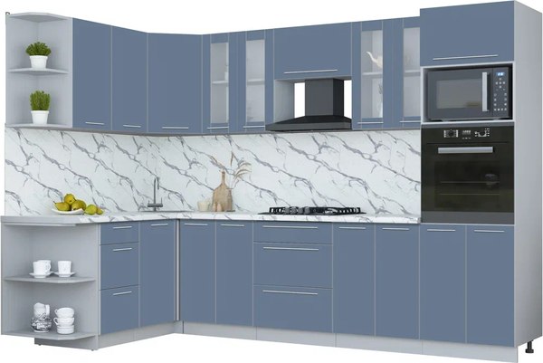 Кухонный гарнитур Интерлиния Мила Пластик 1.68x3.0 LV