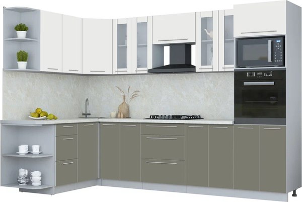 Кухонный гарнитур Интерлиния Мила Пластик 1.68x3.0 LV
