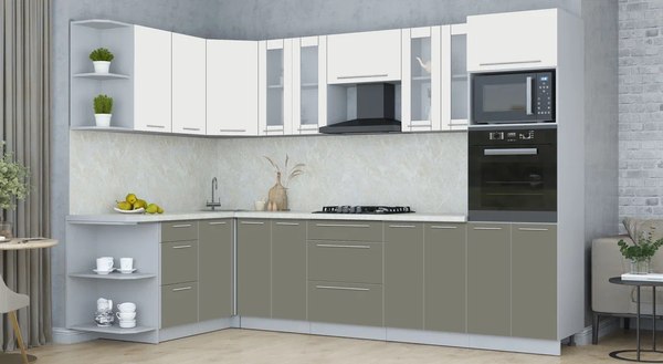 Купить Кухонный гарнитур Интерлиния Мила Пластик 1.68x3.0 LV в Бобруйске