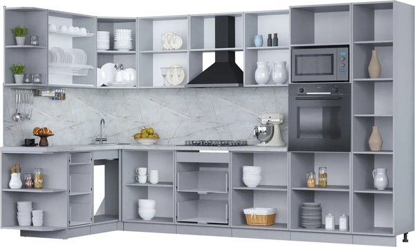 Купить Кухонный гарнитур Интерлиния Мила Пластик 1.68x3.4 LV в Бобруйске