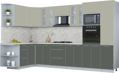 

Кухонный гарнитур, Мила Пластик 1.68x3.4 LV