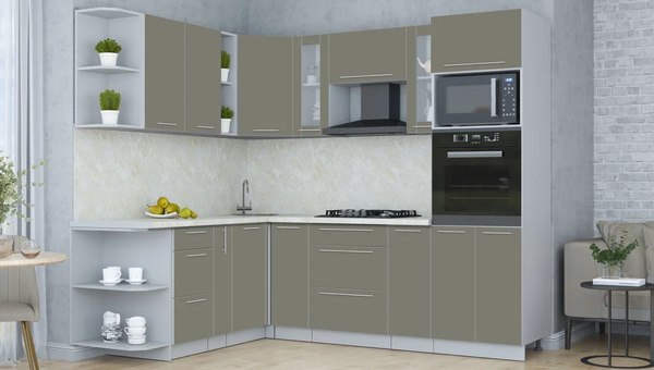 Купить Кухонный гарнитур Интерлиния Мила Пластик 1.88x2.4 LV в Бобруйске