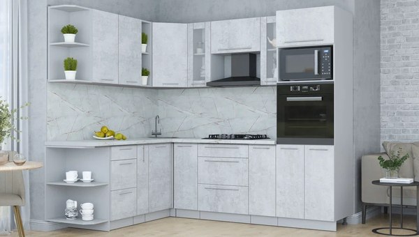 Купить Кухонный гарнитур Интерлиния Мила Пластик 1.88x2.4 LV в Бобруйске