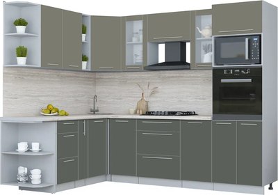 

Кухонный гарнитур, Мила Пластик 1.88x2.6 LV