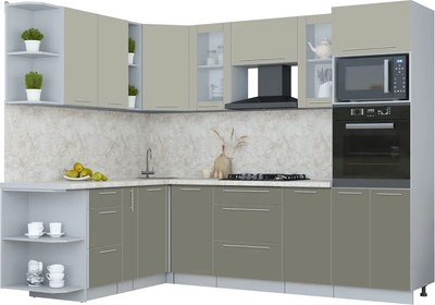 

Кухонный гарнитур, Мила Пластик 1.88x2.6 LV