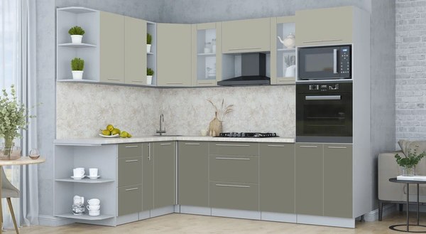 Купить Кухонный гарнитур Интерлиния Мила Пластик 1.88x2.6 LV в Бобруйске