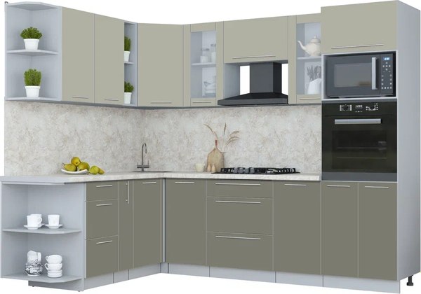 Кухонный гарнитур Интерлиния Мила Пластик 1.88x2.6 LV