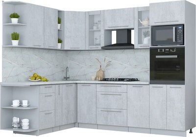 

Кухонный гарнитур, Мила Пластик 1.88x2.6 LV