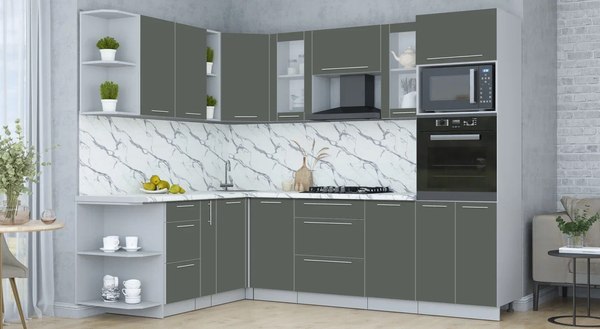 Купить Кухонный гарнитур Интерлиния Мила Пластик 1.88x2.6 LV в Бобруйске
