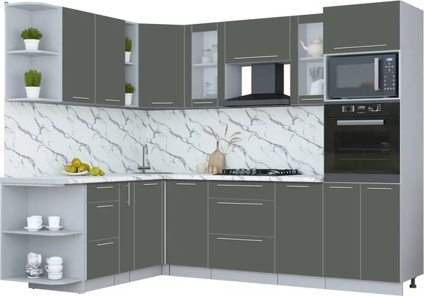 Кухонный гарнитур Интерлиния Мила Пластик 1.88x2.6 LV