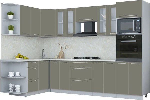 Кухонный гарнитур Интерлиния Мила Пластик 1.68x3.0 LV