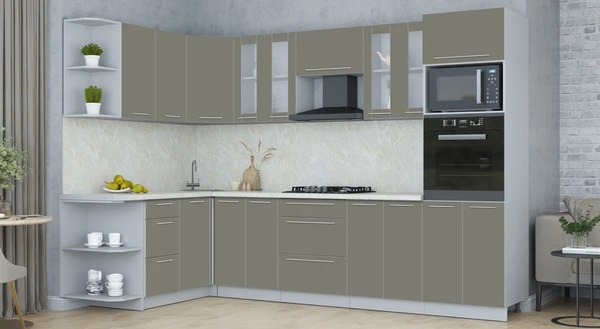 Купить Кухонный гарнитур Интерлиния Мила Пластик 1.68x3.0 LV в Бобруйске