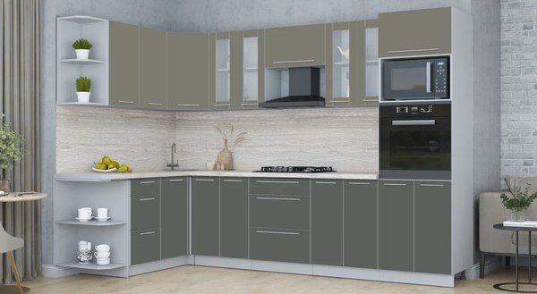 Купить Кухонный гарнитур Интерлиния Мила Пластик 1.68x3.0 LV в Бобруйске