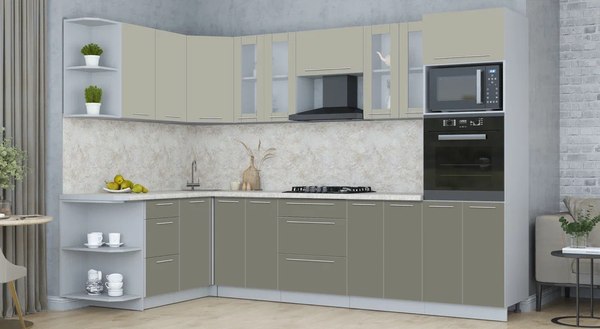 Купить Кухонный гарнитур Интерлиния Мила Пластик 1.68x3.0 LV в Бобруйске