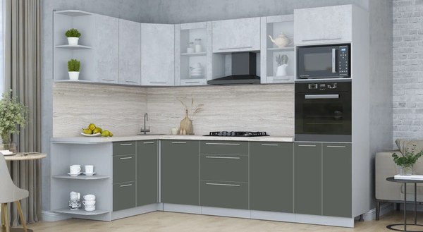 Купить Кухонный гарнитур Интерлиния Мила Пластик 1.68x2.8 LV в Бобруйске