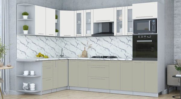 Купить Кухонный гарнитур Интерлиния Мила Пластик 1.88x3.0 LV в Бобруйске